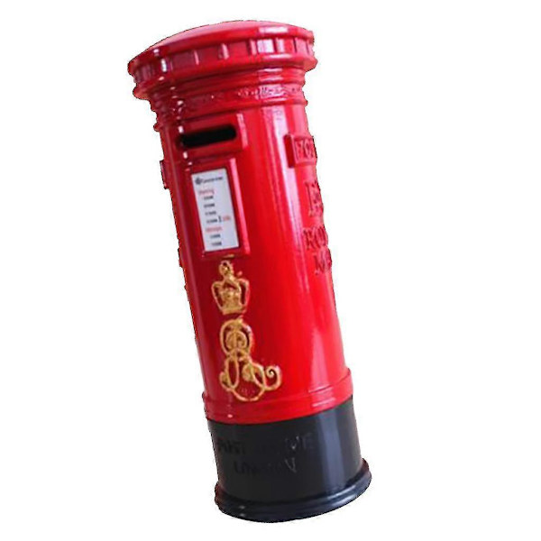 Metallisk Brittisk London Röd Brevlåda Spargris Postlåda Pengaburk