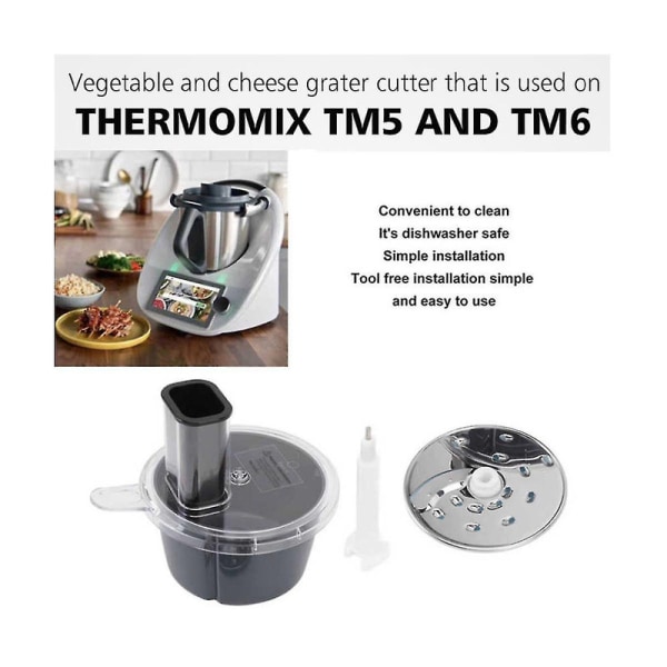 För Termomix Tm5 Tm6 Tillbehör Grönsaksskärare och skivare Multifunktionell blender S Black  Silver