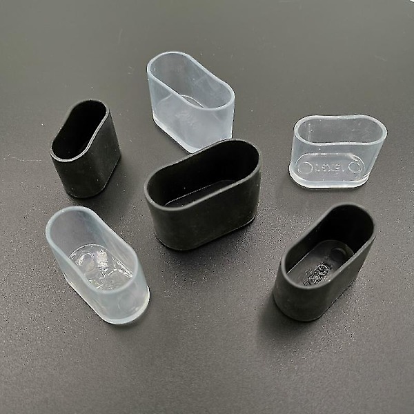 16 stk. Stolebeskytter til Stoleben, Gulvbeskytter, 40 x 20 mm, Sort