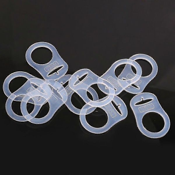 10 stk. Knapp Silikonring Smokkeholder Mannekeng Adapter Transparent (C)