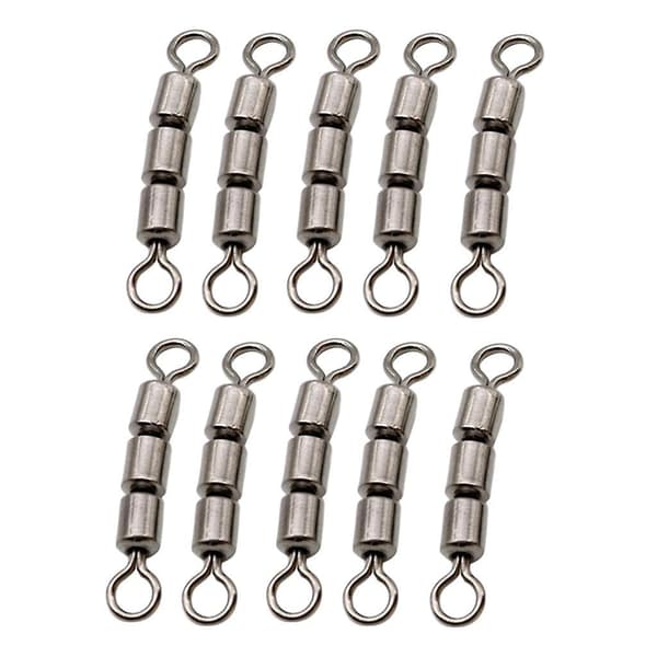 Fiskeredskap Trippel Rullende Svivel 10-Pakning Solid Ring
