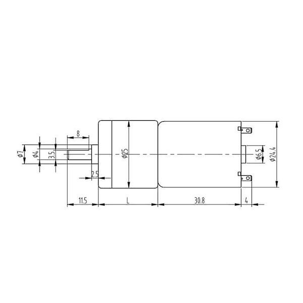Silver 25GA370 DC Växellåda Reducer Elektrisk Motor med Hjul 6V 130RPM (C)