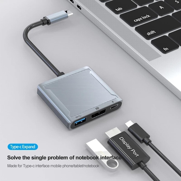 Dockningsstation Stabil Överföring Plug-and-Play Anti-Interferens Hög Hastighet Bred Kompatibel Videokonverterare Multiport USB 3.1 Universal Dockningshubb