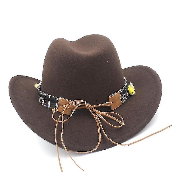 Hattar Unisex Western Cowboyhatt Med Tofs Rosröd (C)