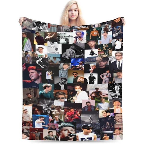 .Niall Singer Horan Filtäcke Flanelltäcken Sängtäcke för Alla Säsonger Heminredning Rum Dekoration 50\"x40\"-Svart-40\"x30\"
