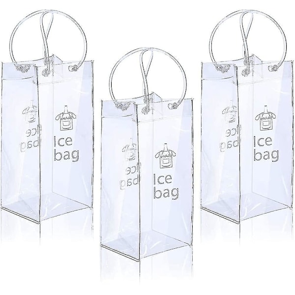 3 stycken bärbar isvinpåse vinkylare påse PVC vinpåsar med handtag[C]
