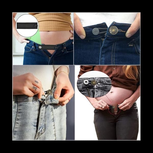 Knappeforlengere for jeans, 6 buksestørrelser, knappebelteforlenger, justerbart fleksibelt elastisk midjebånd[YJD]