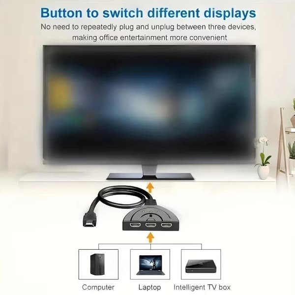 HDMI-kompatibel Switch KVM Splitter 4K 2K 3D 3 Input 1 Output Mini 3 Port VIDeo Switcher