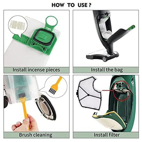 Dammsugarpåsekit för Kobold Vacuum för Vorwerk Kobold Vk140 Vk150-a