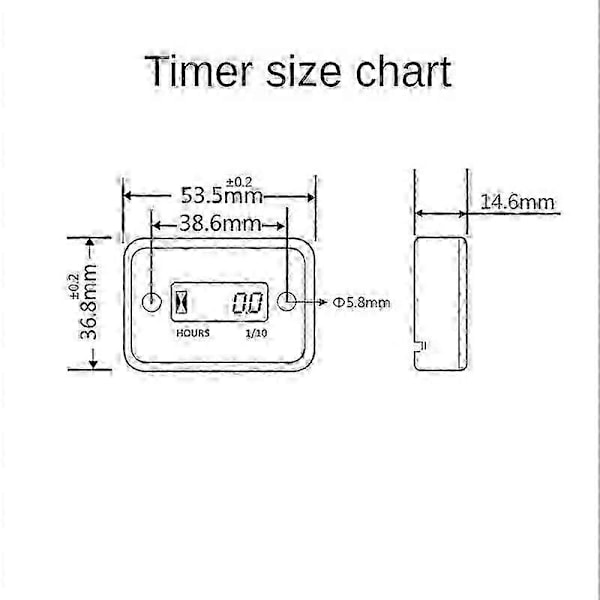 Vattentät LCD-display Digital Timräknare Induktiv Timer för Cykel Motorcykel ATV Snöskoter Motor (C)
