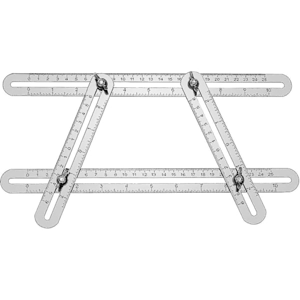 Angle Measuring Ruler,four Folding Aluminum Alloy Double Scale Folding Ruler Ruler Angle Measuring Tool