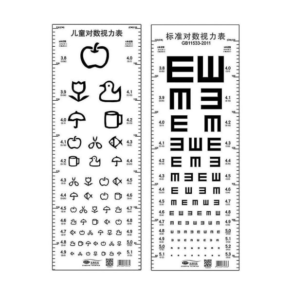 Vattentät ögondiagram Standard synskärpa med linjal för höjdmått för vuxna barn synundersökning[C]