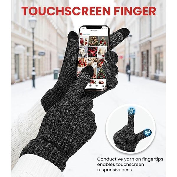 Termohandskar för män med grepp och fleecefoder för vinterbruk utomhus, storlek XL, 1-pack[C]
