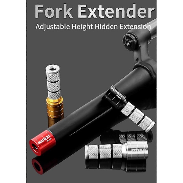 Förlängare för gaffelstam Cykelstyre Stamförlängare Aluminiumlegering Kolfiber Gaffelstyrrör Dold Adapter (C) Red