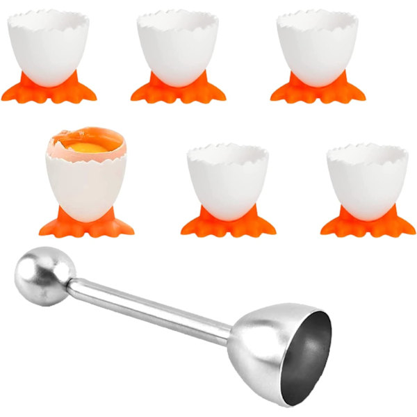 Eggeskallfjerner Eggknekker i rustfritt stål for 6-12 egg[C]