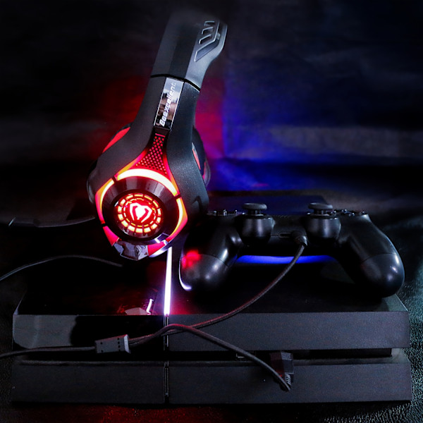 QuantumX Spelheadset - Kristallklart Brusreducerande Mikrofon, Upplevelserik Djup Bas Stereo Ljud - Perfekt för PS4, PS5, Xbox One, Switch, PC