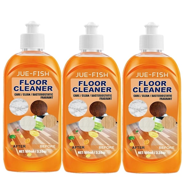 3-pack Golv Rengöringsvätska Säker Golvrengöringspolish Vätskedetergent Lätt att Använda och Bekväm Golvrengöringslösning för Hemmet