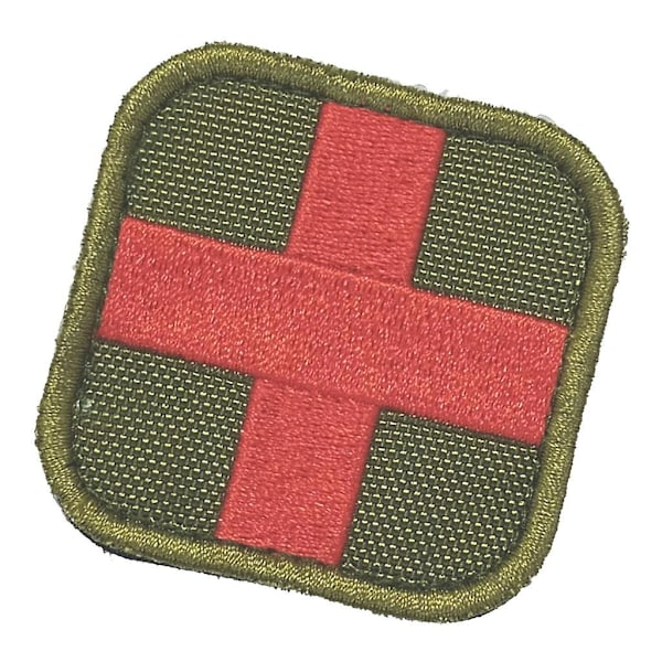 50 x 50mm Krog & Løkke Medic Førstehjælp Røde Kors Patch Tan (C)