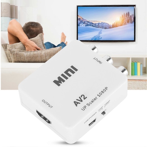 Av Till Hdmi High Definition Konverter Transverter Rca Till Hdmi Av2hdmi Vit