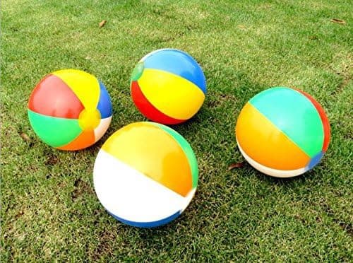 Regnbue Oppblåsbare Strandballer, 5-Pakning, Klassisk Design