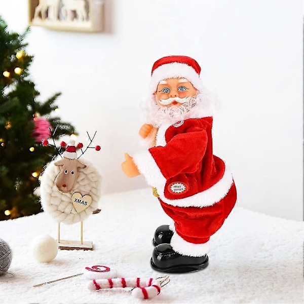 Ny Elektrisk Svingande Jultomte 2024, Musikalisk Jultomteleksak Batteridriven Sjungande och Dansande Jultomte