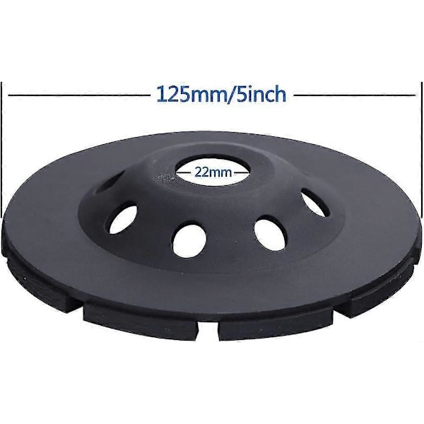 125 mm Diamant Sliphjul för Slipning av Betong, Sten, Granit (C)