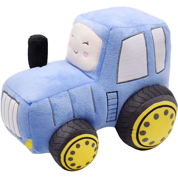 SBSGV Mjuk Plysch Traktor Gosedjur Lastbilsleksak Supersöt Bil Gosedjur Kudde Utmärkta Presenter för Barn eller Födelsedagsfest 30 cm (Blå)