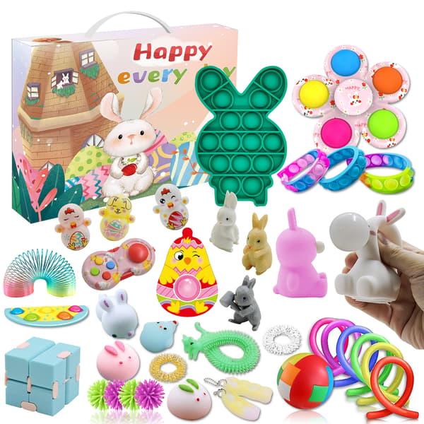 Påsköverraskning Blind Box Kaninset – Pop Bubble Fidget Cube Leksak, Stresslindring, Tryck & Kläm Kul A