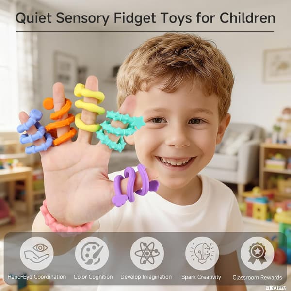 6 Fleksible Fidget Pins til Autisme, ADHD og Kontorbrug[C]