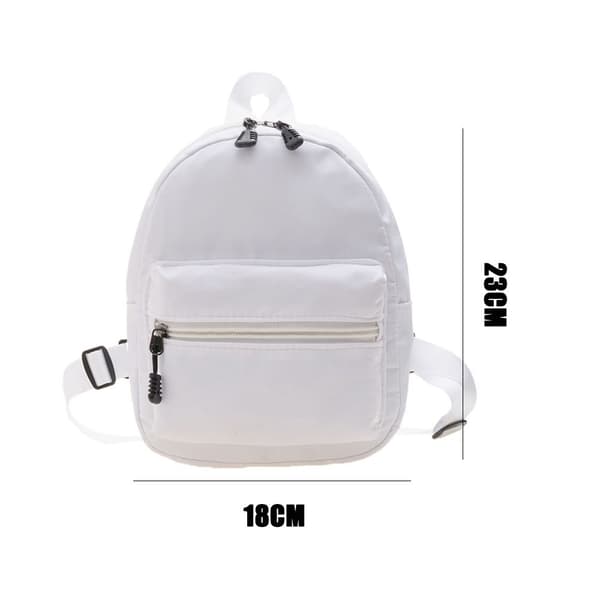 Mini rygsæk nylon taske lille skoletaske afslappet white
