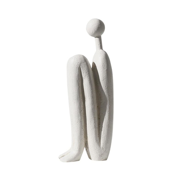 Dekorative Bogstøtter til Tunge Bøger, Statuette Bogstøtter til Hylder & Kontorbord Cremehvid