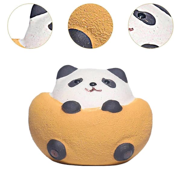 Mini Lila Panda Te-husdjur För Bilskåp Staty 5cm