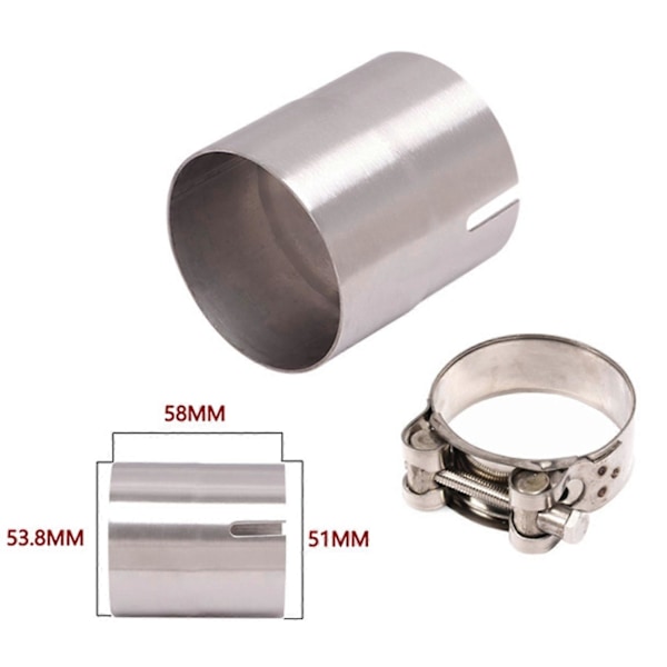 51 mm - 54 mm moottoripyörän pakoputken halkaisijan muunnin, ruostumattomasta teräksestä valmistettu moottoripyörän supistusadapteri, lisävarusteet (C)