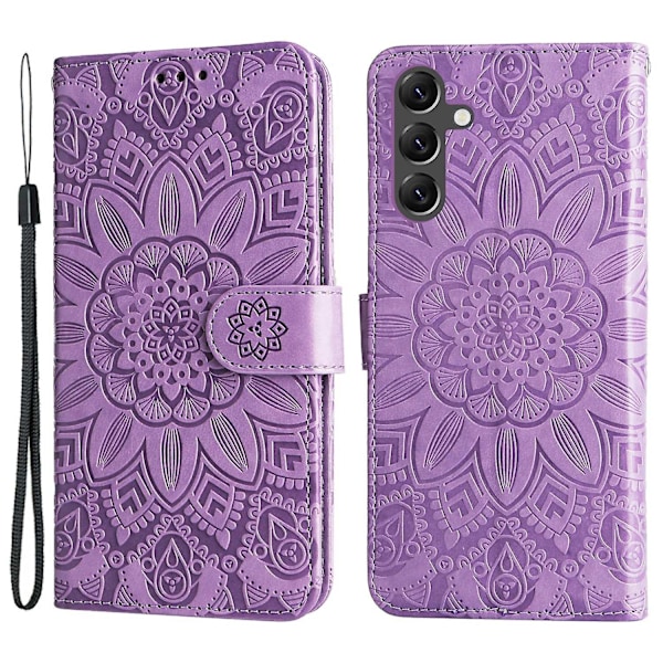 Etui med stativ, lommebok, støtsikker PU-lær for Samsung Galaxy A15 5G Purple Style C Samsung Galaxy A15 5G