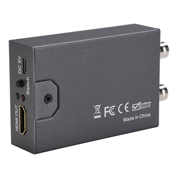 TVI/CVI/AHD til HDMI-konverter, Full HD 4K 720p/ 1080p/ 3mp/ 4mp/ 5mp/ 8mp BNC til HDMI videoadapter, TVI CVI AHD CVBS BNC videosignal til HDMI for skjerm