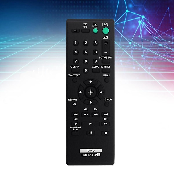 Replace -D198P Fjernkontroll for DVD-spiller SR760 SR170 DVPSR170 DVPSR370 RMTD198P Black