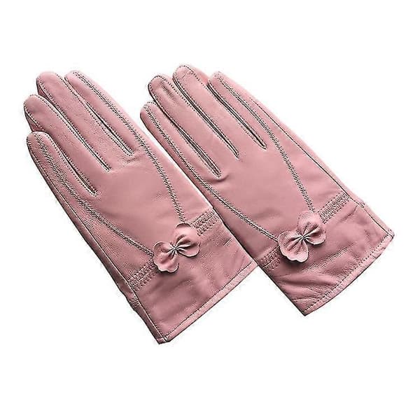 Pink Vinter Varme Touchscreen Handsker Luksus Blød Pelsforet