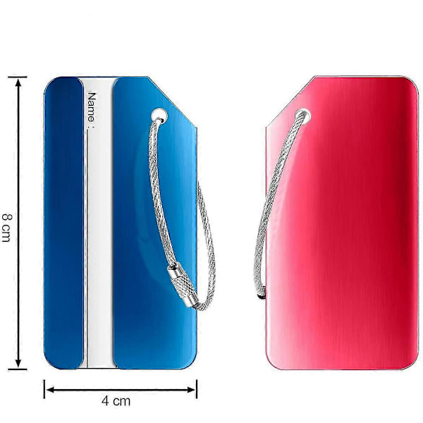 12 stycken Bagagetaggar Resväska, Aluminium Bagagetagg (slumpmässig färg)