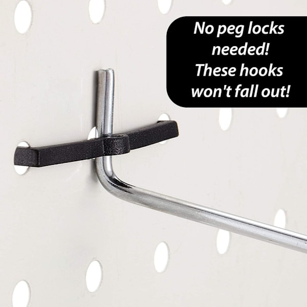 100 stycken plast-pegboard-krok-lås Pegboard Display Hook Förvaringsställ