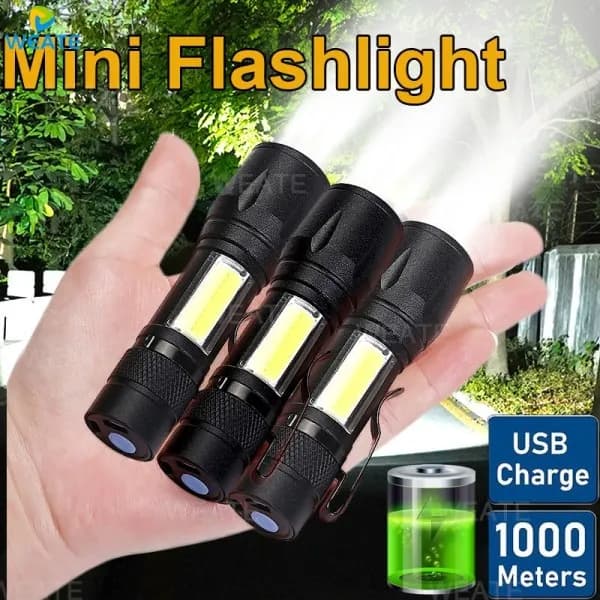 Sisäänrakennettu akku XP-G Q5 Zoom Focus Mini Led Taskulamppu