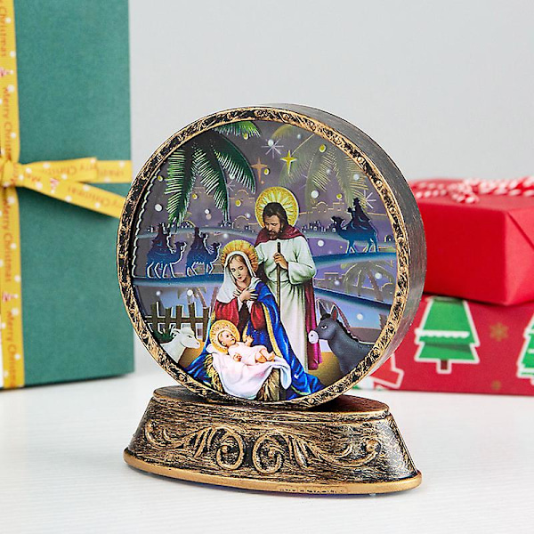 1 stk Julekugle Lanterne LED Lys Vand Glitrende Julemand Natlampe Dekoration Jesus