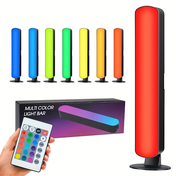 2-pack LED-remsor - Avancerad RGB Smart-belysning med musiksynkronisering - 24-knappars fjärrkontroll - Atmosfärisk bakgrundsbelysning för TV och mångsidig skrivbordslampa