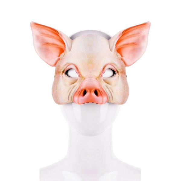 2 st Mask Svin Halv Ansikte Partymasker Halloween Festival Scenföreställning Hög Kvalitet