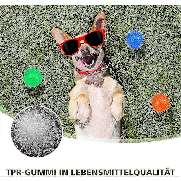 2025 Lämplig 3-PACK pipande Hundleksaksbollar, Hundar Tuggar Spikboll Tandrengöring för Små och Mellanstora Hundar I6(FCC)