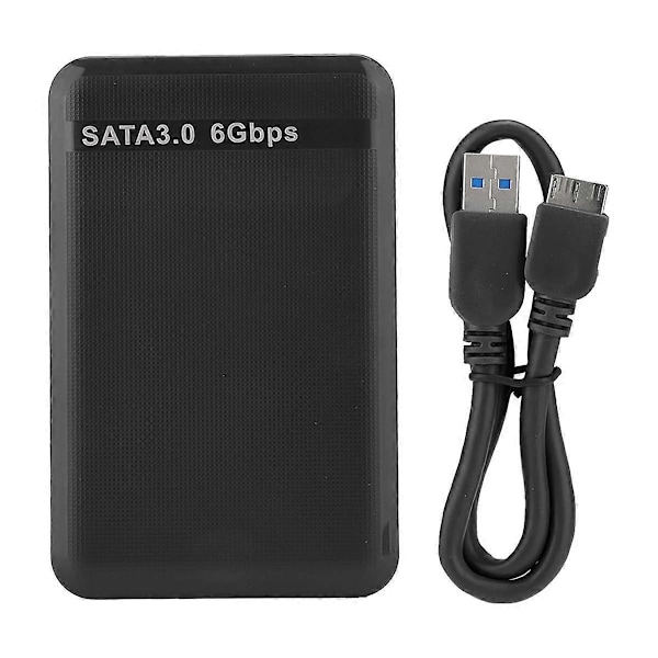2,5 tommer USB3.0 SATA3.0 Højhastigheds 6 Gbps Mobil Harddisk Kabinet Støtter 3 TB UASP Harddisk Kabinet Black