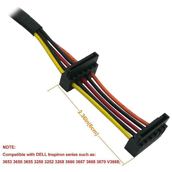 HDD SATA Strömförsörjningskabel Höger - SATA 15-polig X2 till Mini 6-polig ATX-adapter för 3653 3650-serien Kompatibel