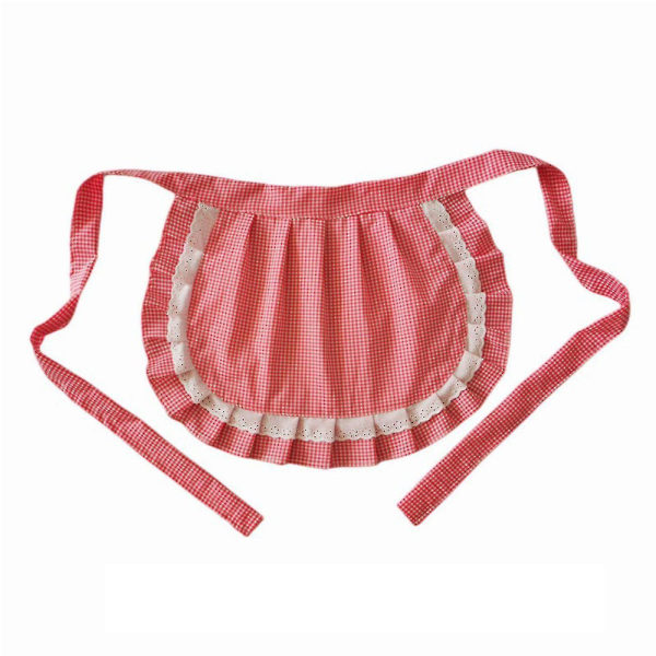 Retro Förkläden Midje Förkläde Midje Förkläde För Flickor  Smal Kostym  Vit Bomull  Halv Förkläde  Fest Hot[C] Watermelon red