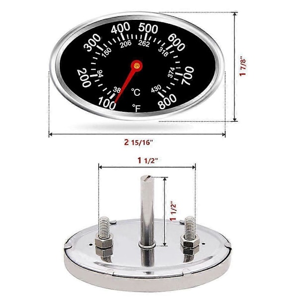 BBQ Grill Lock Termometer Värmeindikator Ersättning Master För Nexgrill (C)