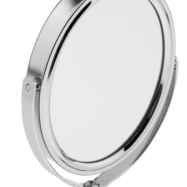 3in Mini Dual Side Normal Förstorande Oval Stand Sminkbord Spegel Brons Silver as described