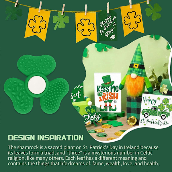 Saint Patricks Dag Spinner Legetøj Shamrock Design Sensorisk Spinner Til Studenter Og Kontor Voksen Desktop Roterende Legetøj (C)